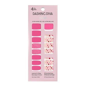 Dashing Diva Gloss, Gel Nail Polish Strips, Love on the Brain, Includes 32 strip